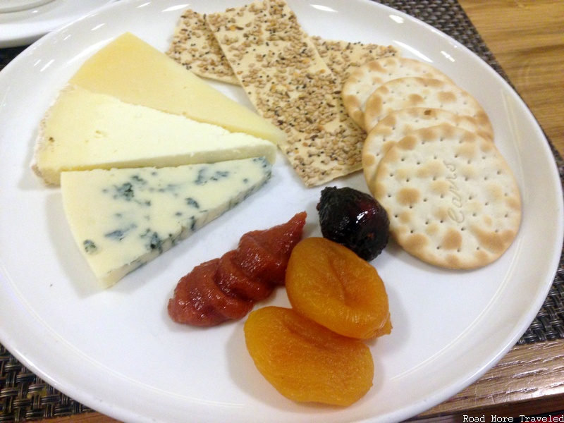 Qantas First Lounge LAX - cheese plate