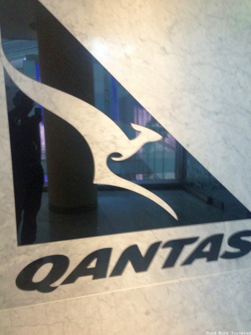 Qantas First Lounge LAX - welcome sign