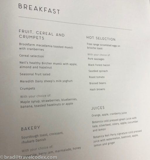 a menu of a breakfast