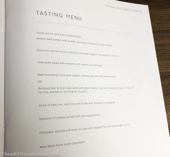 a menu on a table