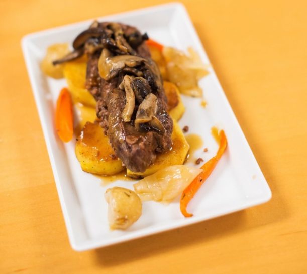 a plate of food on a table