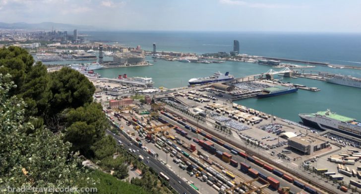 a city with many cars and ships
