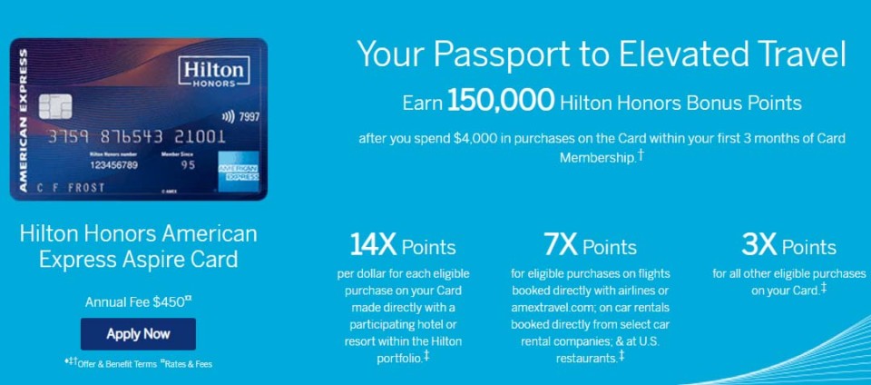 amex hilton aspire travel credit