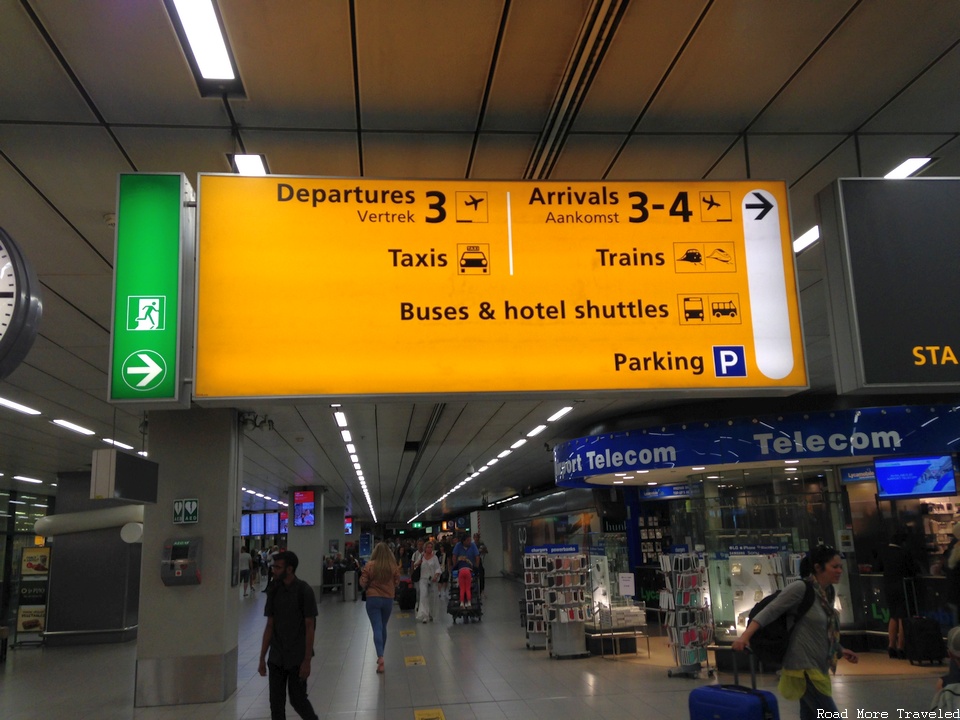 Sign for Schiphol Train Station