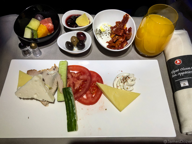 Turkish Airlines Business Class appetizer