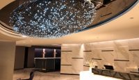 a large chandelier in a lobby
