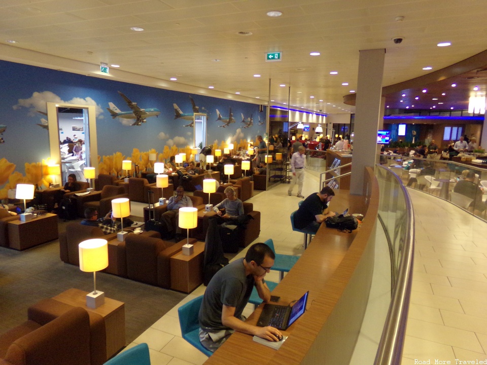 KLM Crown Lounge 52 - view of seating area from ramp