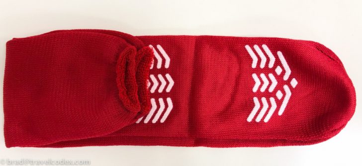a red scarf and a red hat