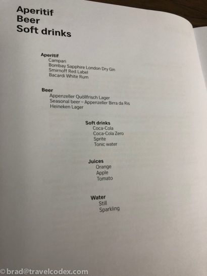 a menu of drinks