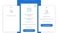 a screenshot of a blue and white website