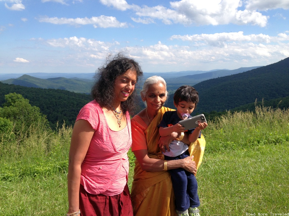Family photo at Doyles River Overlook, Skyline Drive
