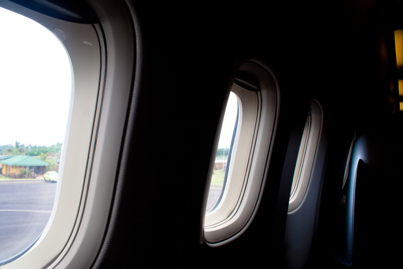 a row of windows in an airplane