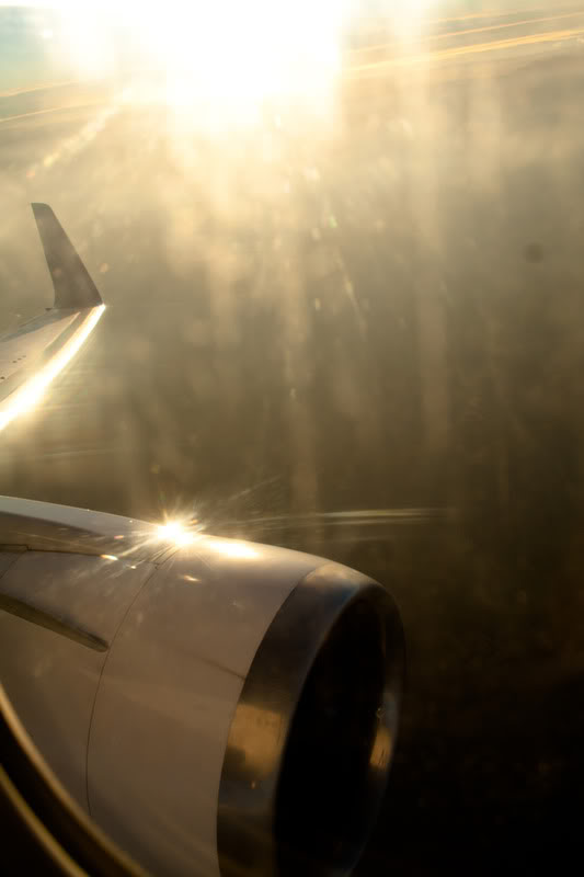 the wing of an airplane