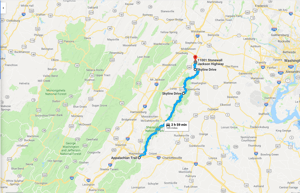 Skyline Drive Map