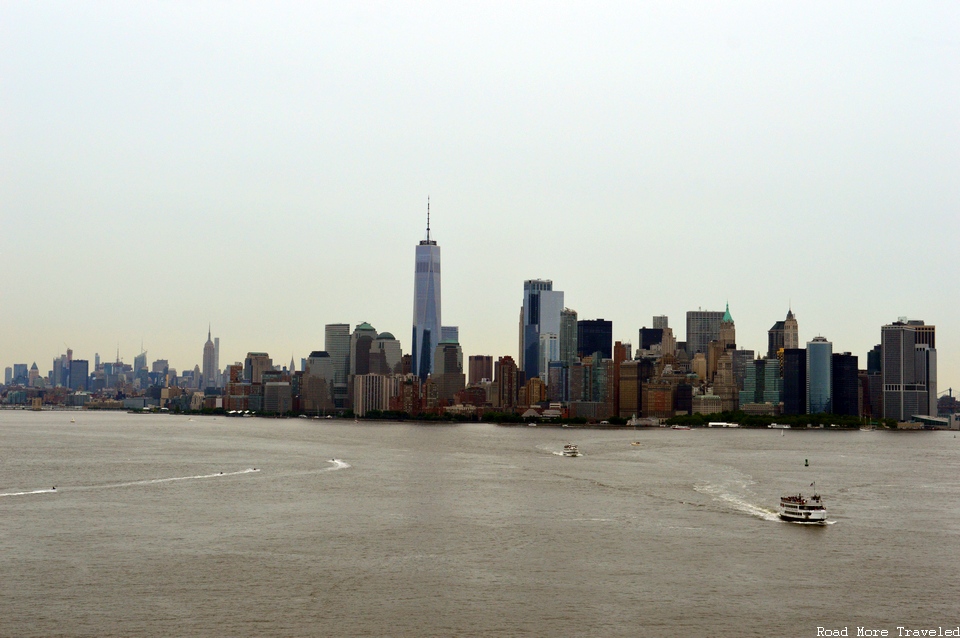 Statue of Liberty pedestal - Manhattan view