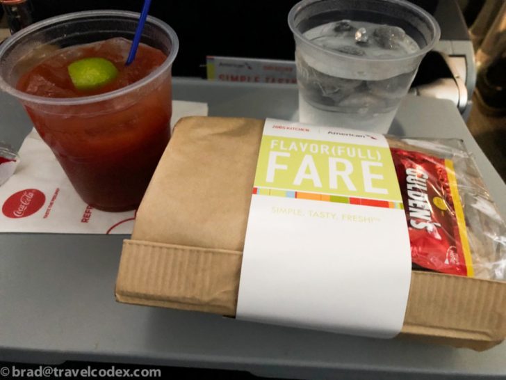a food and drink on a tray