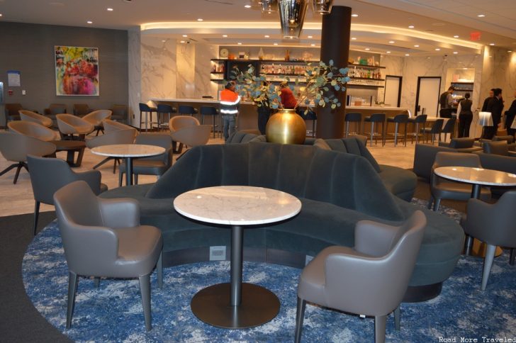 United Polaris Lounge Los Angeles - table and sofa seating