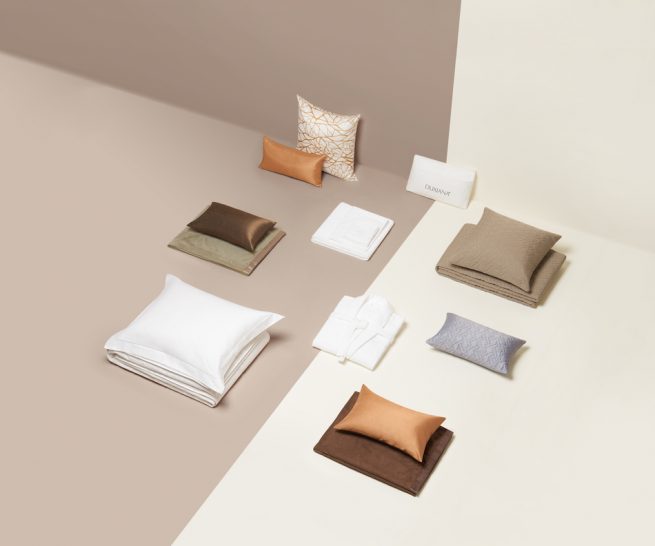 a group of pillows and blankets