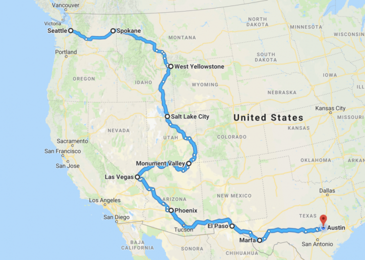 a map of a route