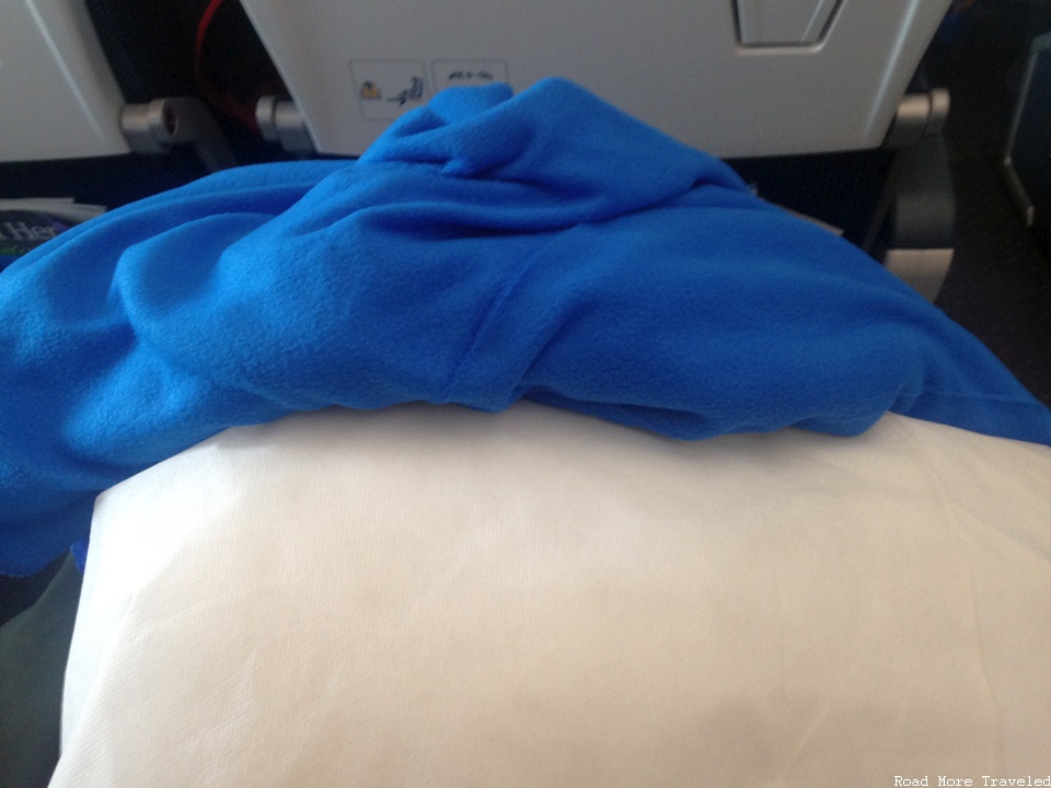 KLM Economy Comfort pillow and blanket