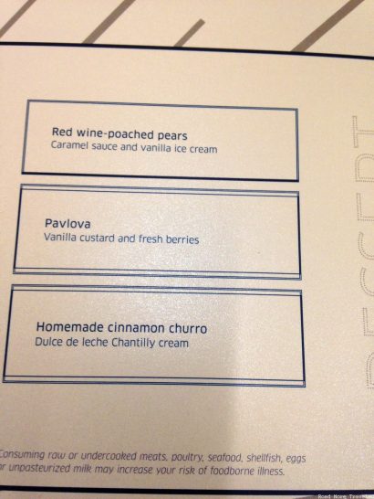 United Polaris Lounge Los Angeles - dessert menu