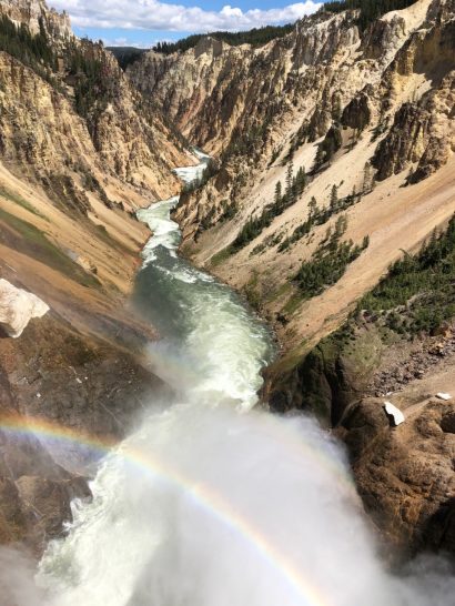 a river flowing through a canyon