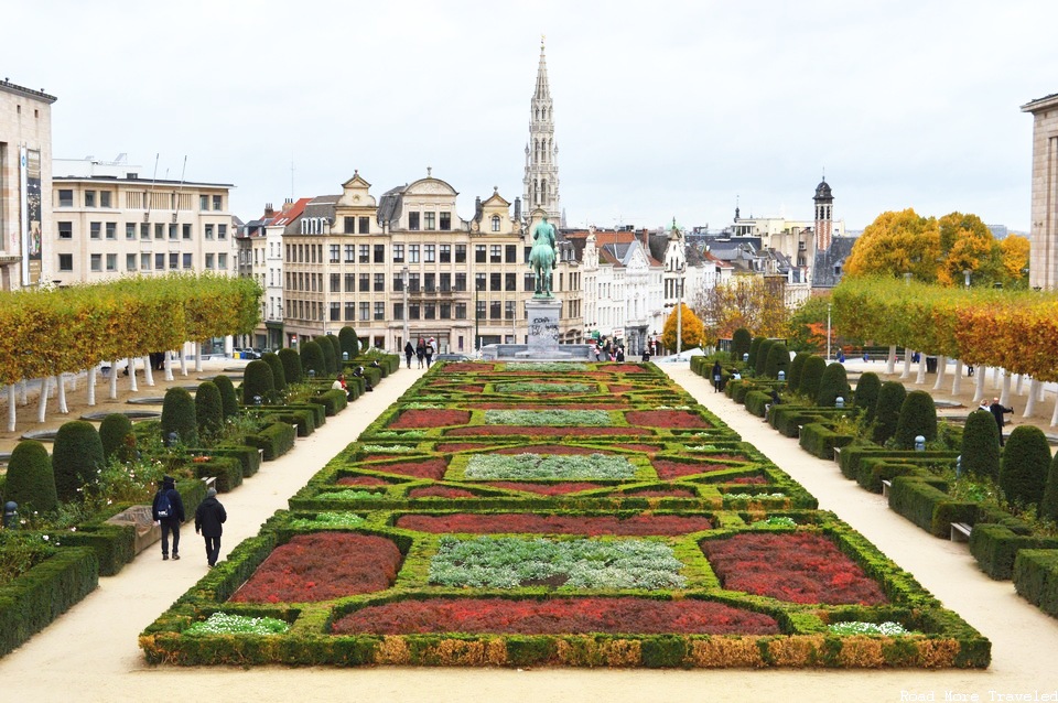 View of Brussels Town Hall from Mont de Arts