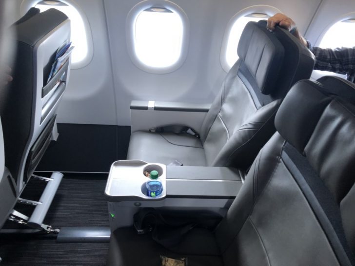 a seat in an airplane