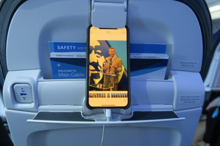 a cellphone on a charging station