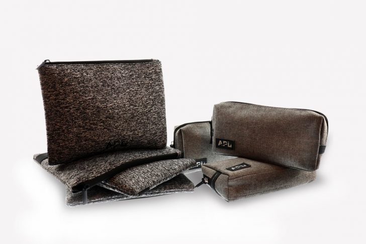 a group of bags with zippers