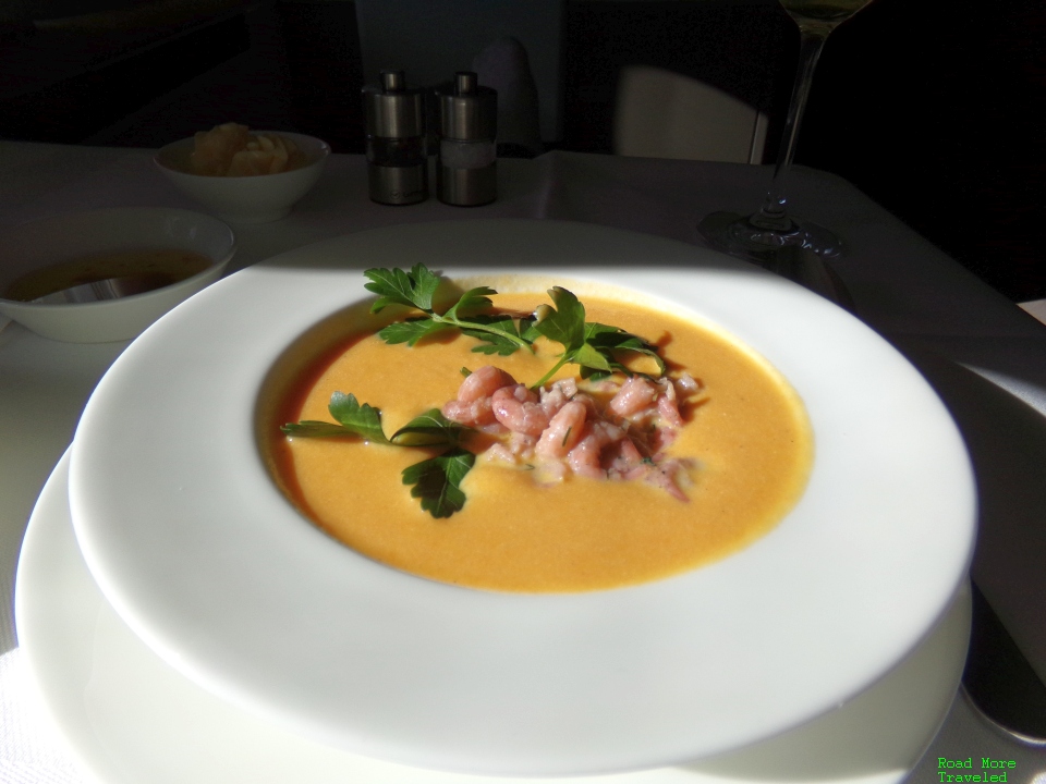 Lufthansa First Class - soup