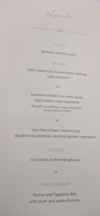 a menu of a restaurant