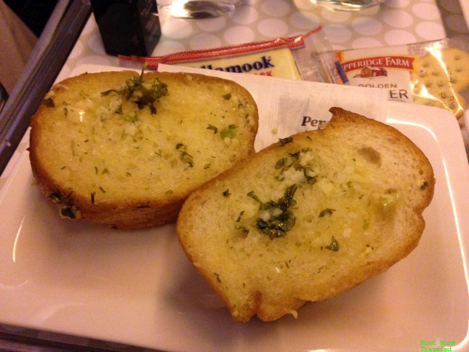Air New Zealand Premium Economy - garlic bread