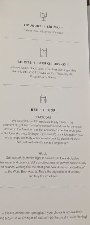 a menu with text and images