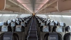 an airplane with rows of seats