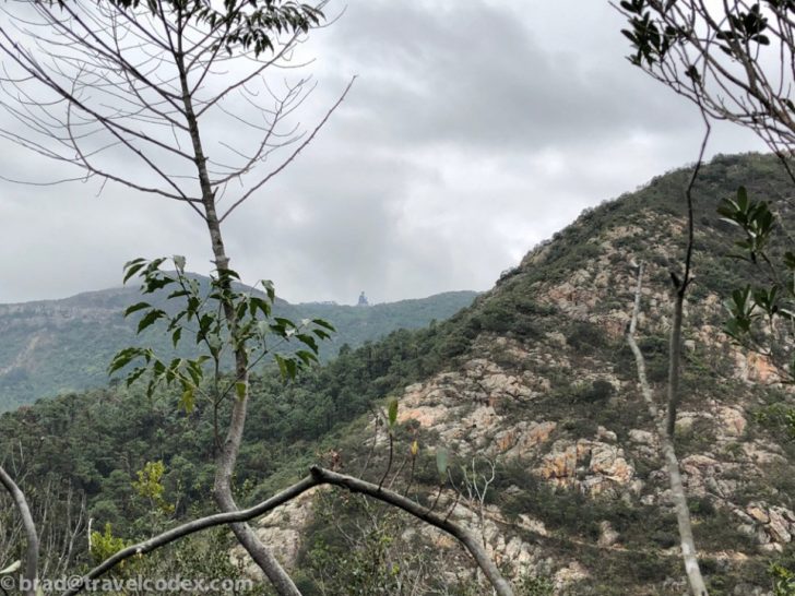 a mountain with trees and a cloudy sky