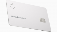 a white card with a logo on it