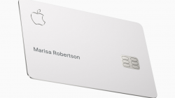 a white card with a logo on it