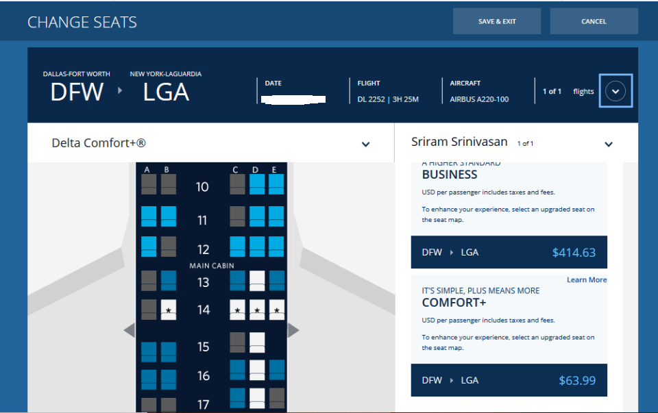 Delta Comfort+ Upgrade Price