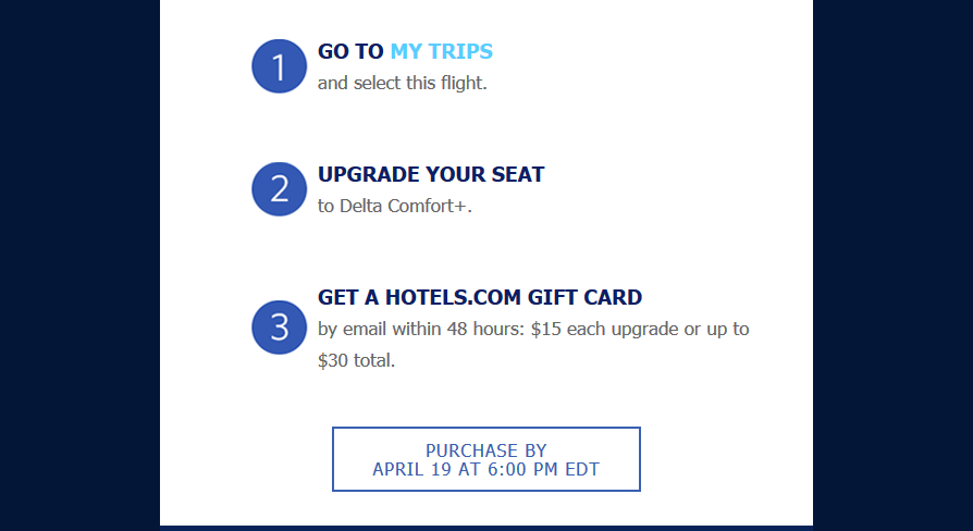 Delta Comfort+ Upgrade Steps