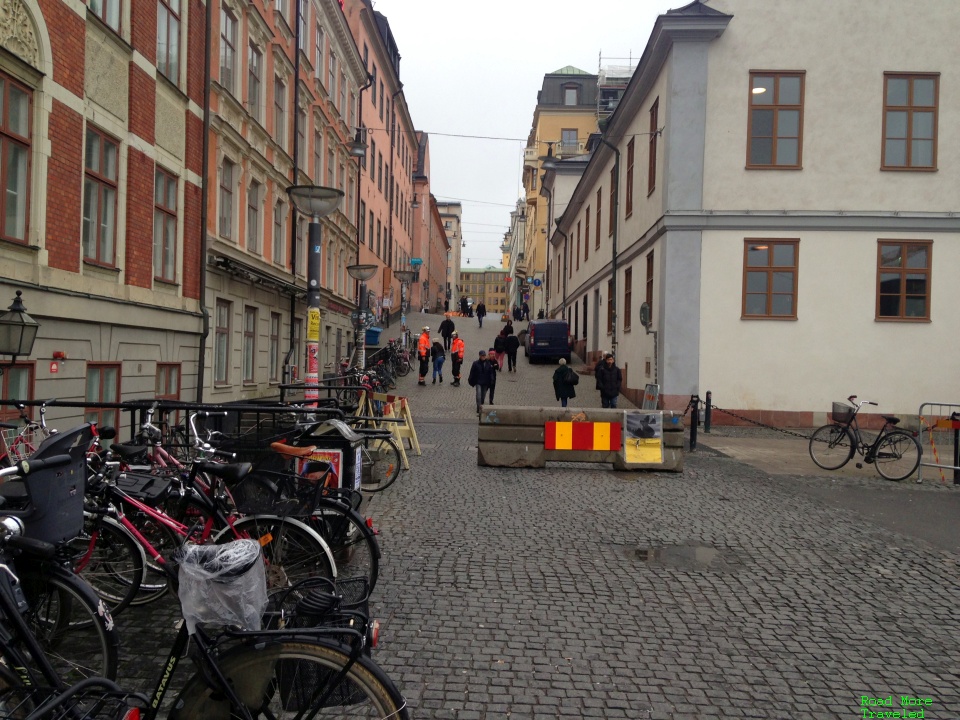 Street leading to Slussen Metro station