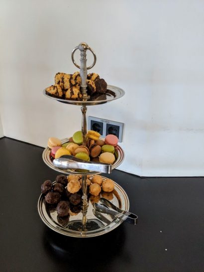 a tray of food on a table