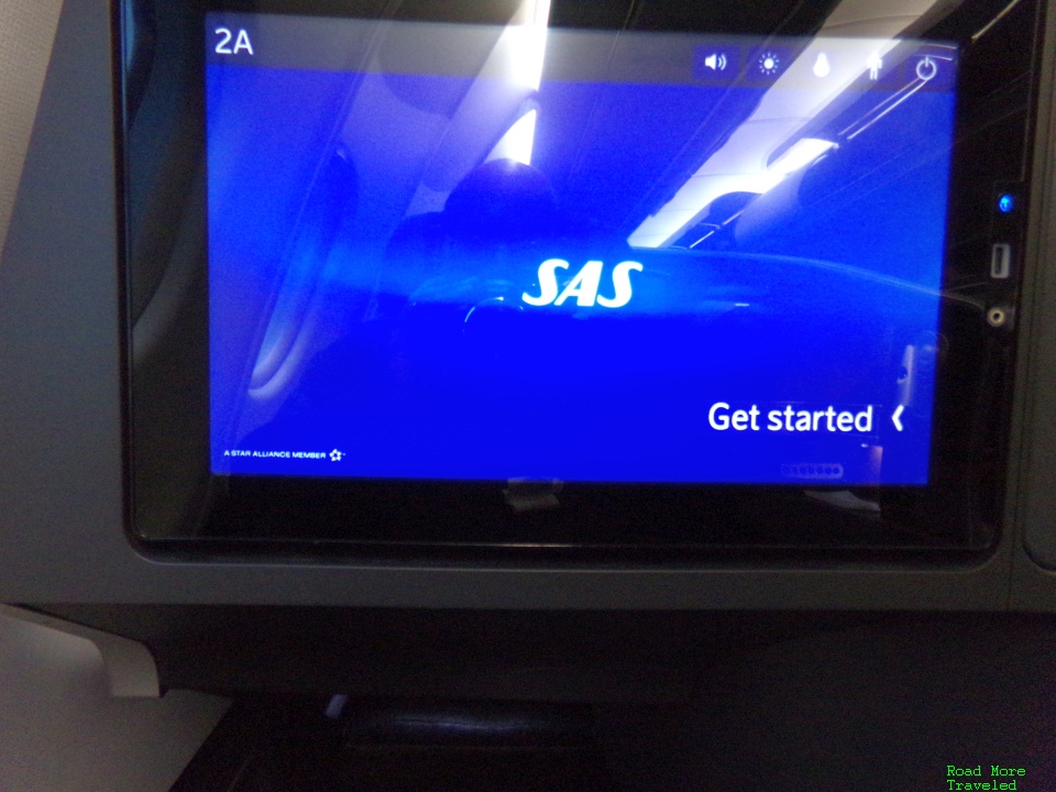 SAS Business Class seatback screen