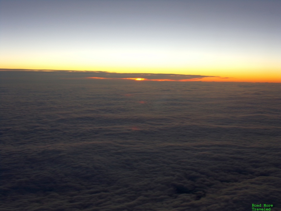 Sun above horizon over North Atlantic