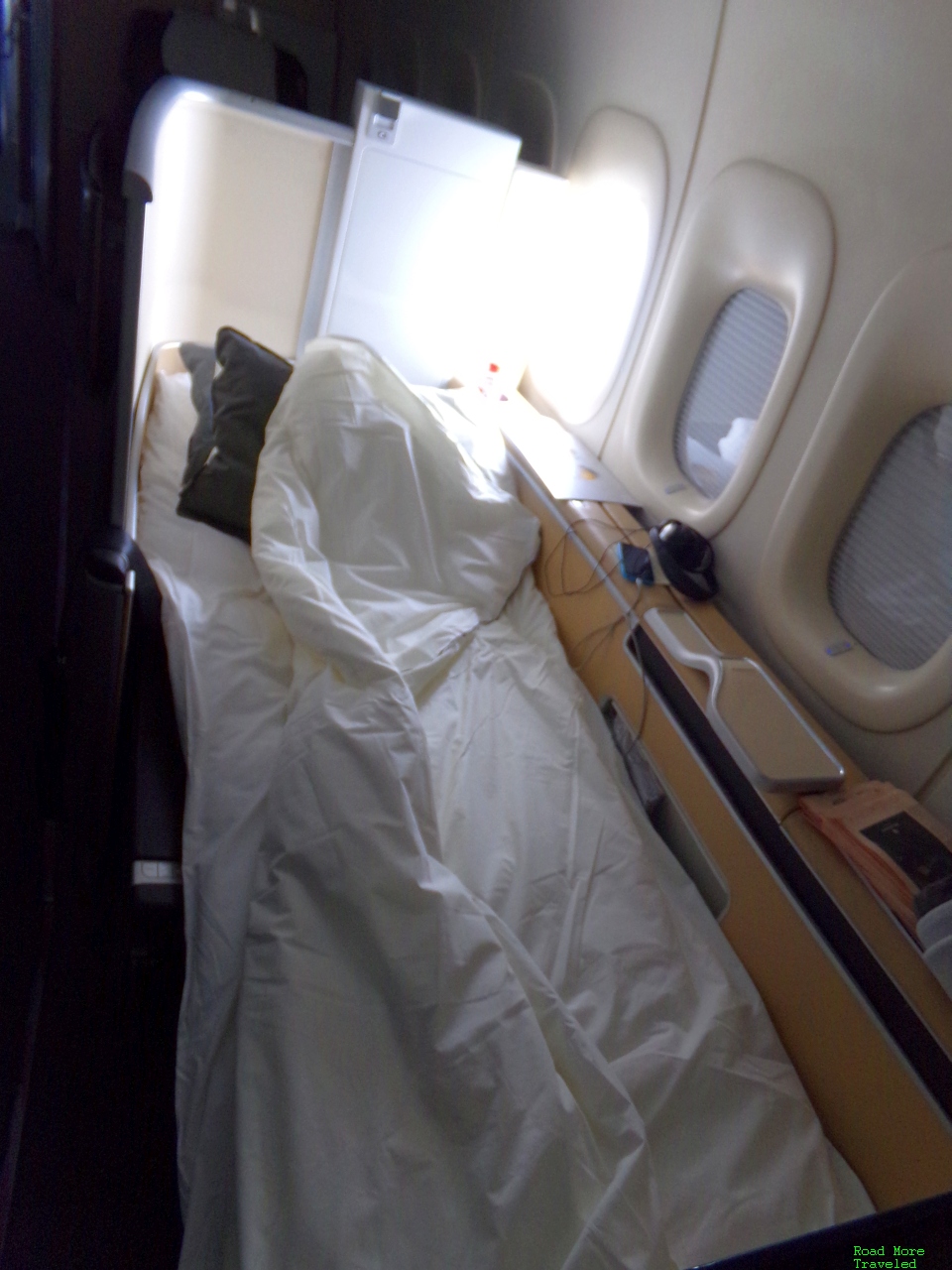 Lufthansa First Class flat bed