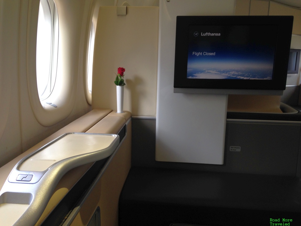 Lufthansa First Class seatback TV