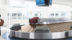 luggage on a conveyor belt