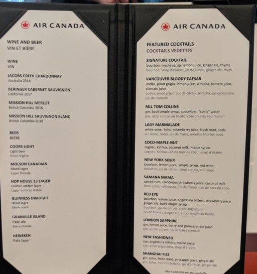 Maple Leaf Bar Menu