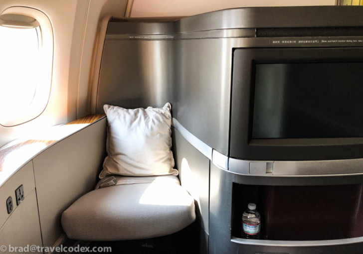 a seat in an airplane