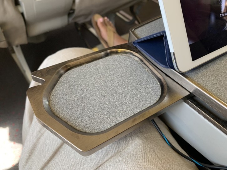 a tablet on a tray